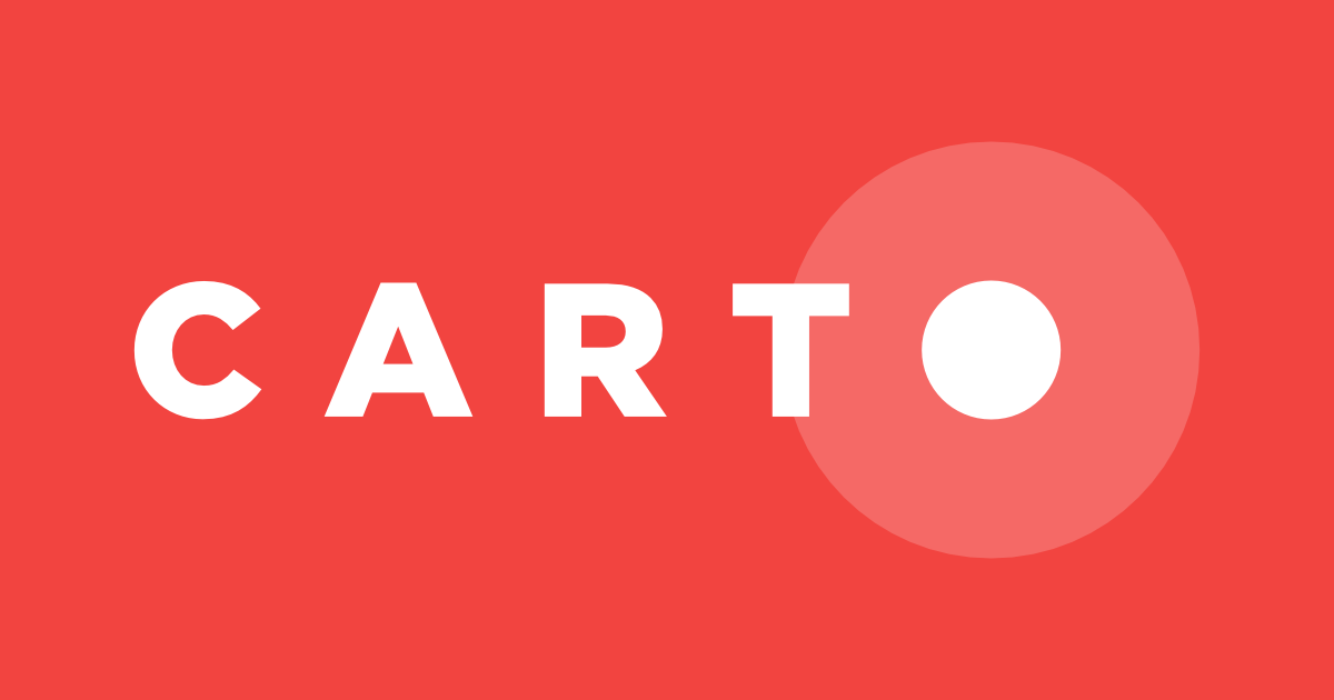 The CARTO logo: the word “CARTO”, where the “O” is styled like a location marker.